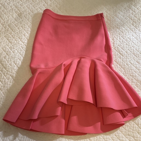 Alexander McQueen asymmetric peplum flutter hem Barbie pink skirt small - Picture 6 of 13